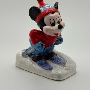 Disney Mickey Mouse Skiing Holiday Decor - “snow big” figurine Red, Blue, Black